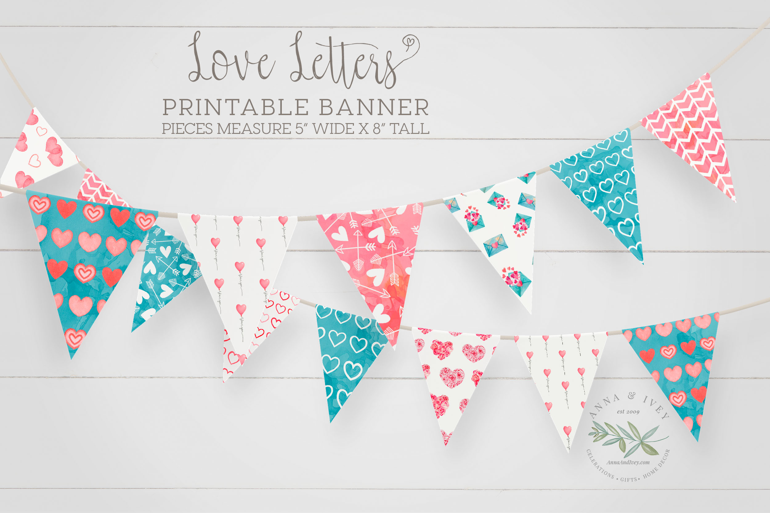 Printable Love Letters Valentine Banner Anna Ivey Design Co 