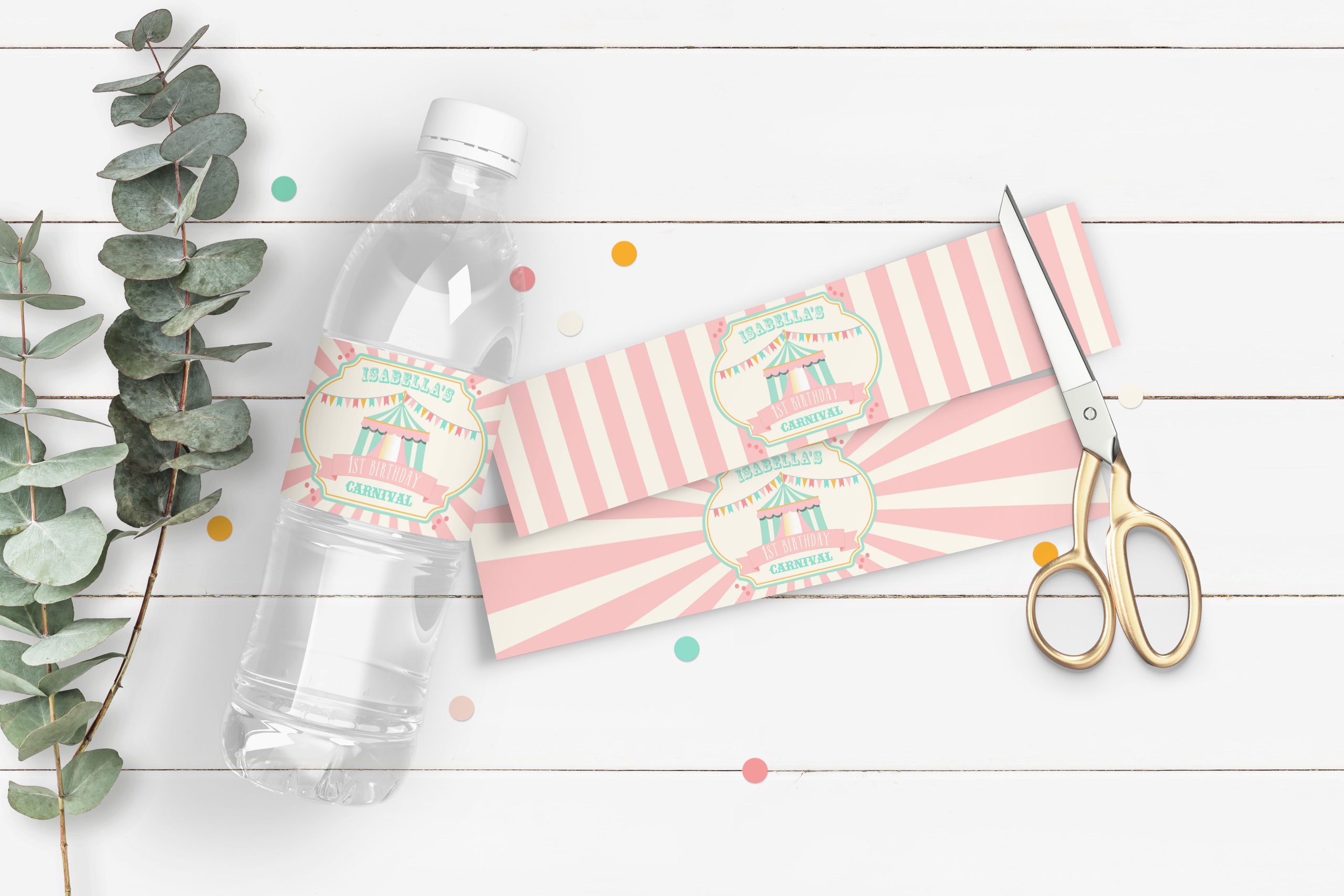 Trinket Label Printable Pink & Mint Circus/Carnival Drink Labels - Anna & Ivey Design Co